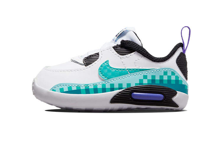 Nike Nike Air Max 90 SE Crib 'White Psychic Purple Washed Teal' Low top Toddler Shoes White Green Infant And Toddler