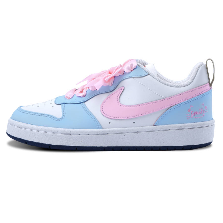 Nike Nike Court Borough Peach Blue Abrasion Resistant Abrasion Resistant Low top Kids' Skateboarding Shoes Pink Blue Unisex