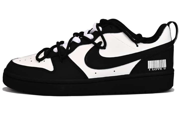 Nike Nike Court Borough Low top Kids' Skateboarding Shoes Black White Teenagers