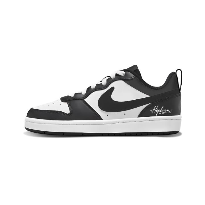 Nike Nike Court Borough Handsome Pure Black Synthetic Leather Slip Resistant Cushioning Abrasion Resistant