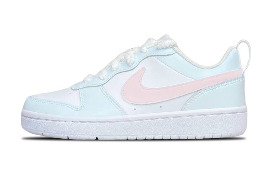 Nike Nike Court Borough 2 Slip Resistant Slip Resistant Low top Kids' Skateboarding Shoes Blue Pink Teenagers