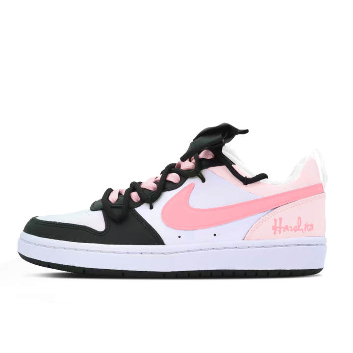 Nike Nike Court Borough Strawberry Dark Chocolate Synthetic Leather Slip Resistant Abrasion Resistant Low top