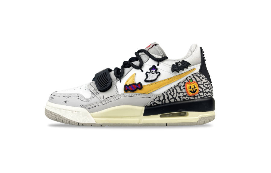 Jordan Jordan Legacy 312 Cushioning Low top Children's Basketball Shoes Black White Orange Teenagers