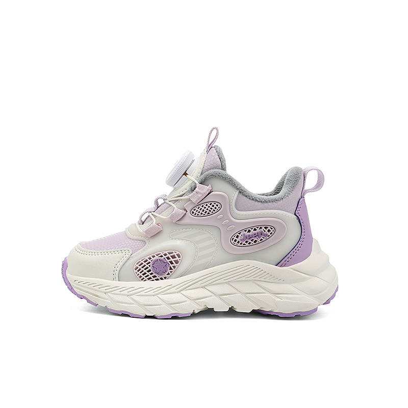 Jeep Synthetic Leather Fleece Lined Comfortable Soft Cushioning Thermal Kids' Running Shoes Pink Purple Kids'