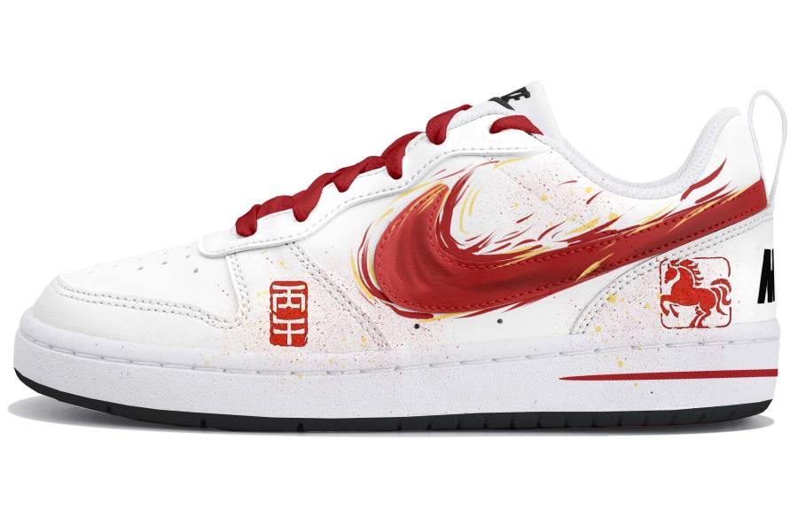 Nike Nike Court Borough Low top Kids' Skateboarding Shoes White Red Teenagers