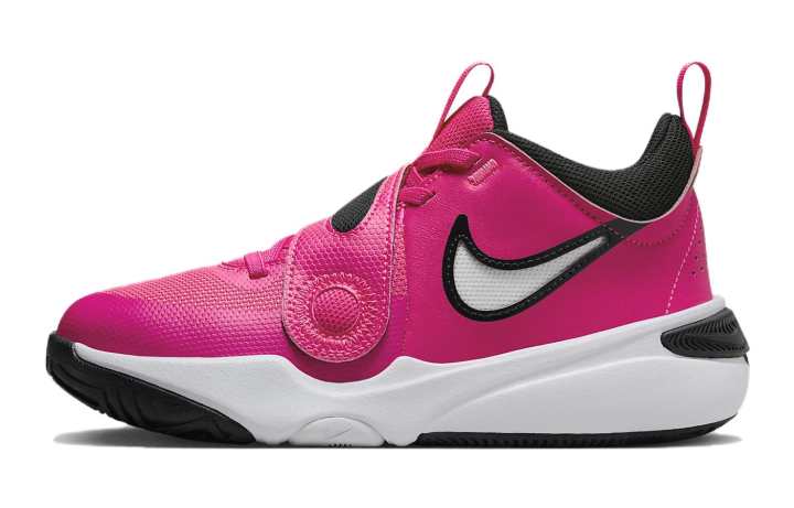 Nike Nike Team Hustle D 11 Slip Resistant Cushioning Abrasion Resistant Low top Basketball Shoes Pink Black White Unisex