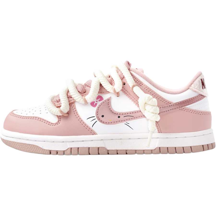 Nike Nike Dunk Pink Velvet Low top Kids' Skateboarding Shoes Pink Teenagers