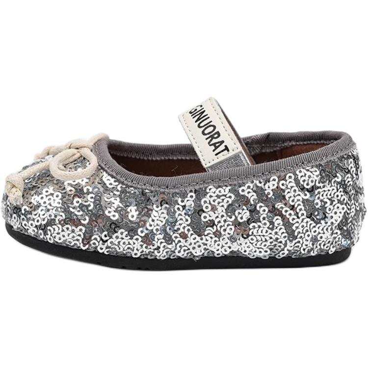 QINUOSHU Sequined Leather Slip Resistant Low top Toddler Shoes Infant And Toddler