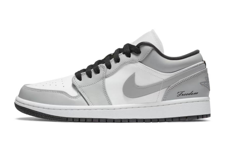 Jordan Jordan Air Jordan 1 White Inner Black F Slip Resistant Abrasion Resistant Low Top Children's Basketball Shoes