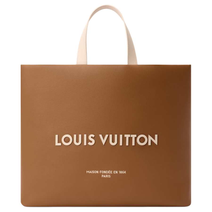 LOUIS VUITTON SHOPPER Cow Leather Tote Bag, Shopping Bag, Shoulder Bag, Handbag Medium Men's Brown