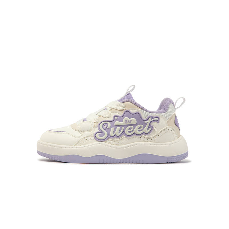 361°KIDS Synthetic Leather Skateboard Shoes White Purple Teenagers