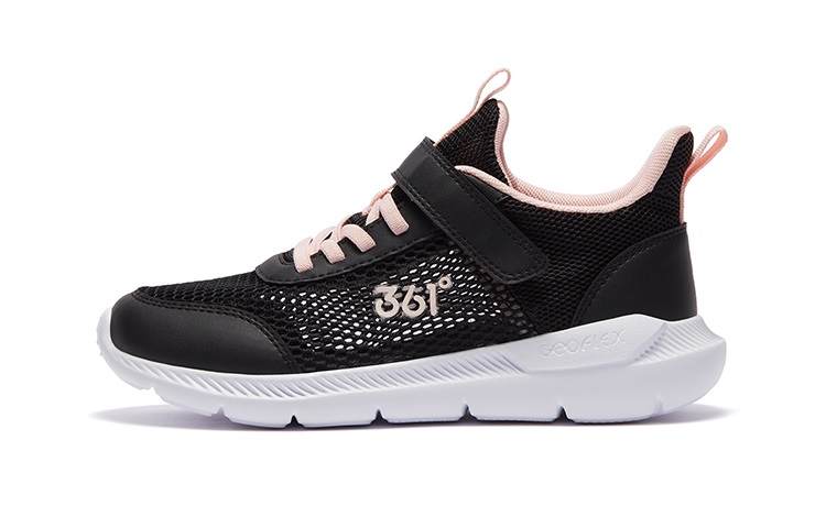 361°KIDS Low top Running Shoes Black Pink Mesh Hole Style Teenagers
