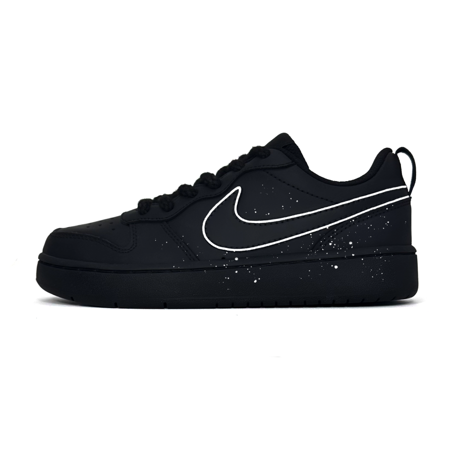 Nike Nike Court Borough Leather Slip Resistant Low top Kids' Skateboarding Shoes Black Teenagers