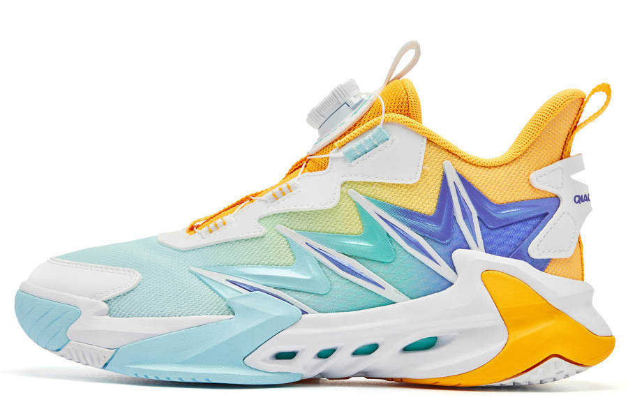 QIAODAN Low top Basketball Shoes Orange Blue Unisex