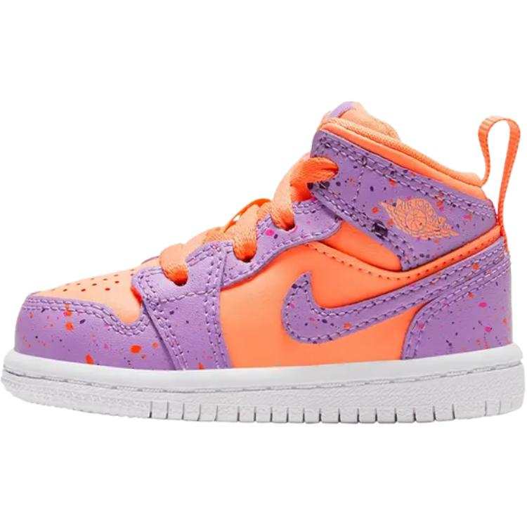 Jordan Jordan Air Jordan 1 Leather Mid top Toddler Shoes Purple Orange Infant And Toddler