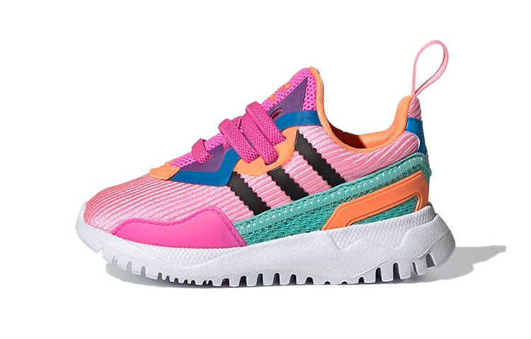 Adidas Originals Flex Collection El I Comfortable Slip Resistant Low top Toddler Shoes Pink Black Blue