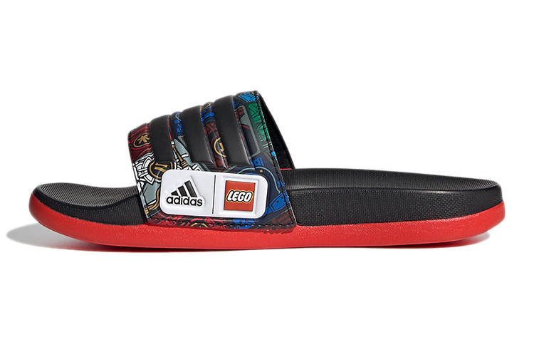 Adidas Kids' LEGO x Adidas Adilette Comfort K Slippers Black Red