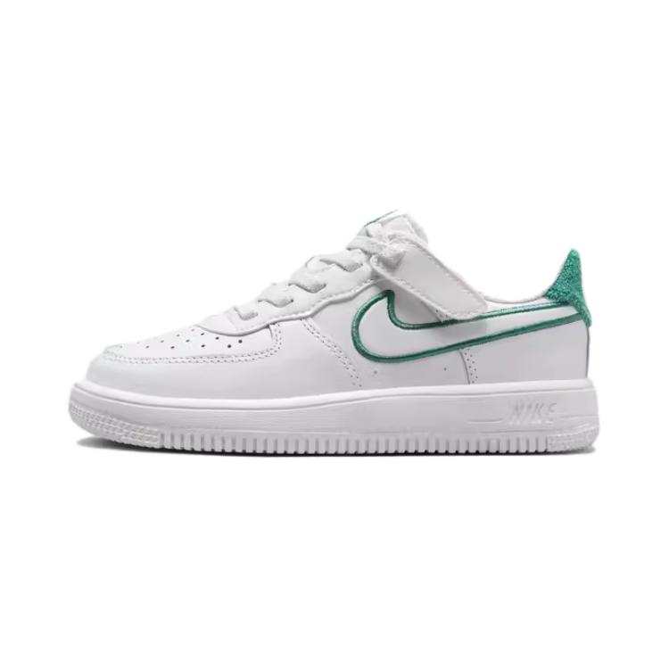 Nike Nike Air Force 1 Slip Resistant Abrasion Resistant Low top Kids' Skateboarding Shoes White Children Aged 3 7 Years Old