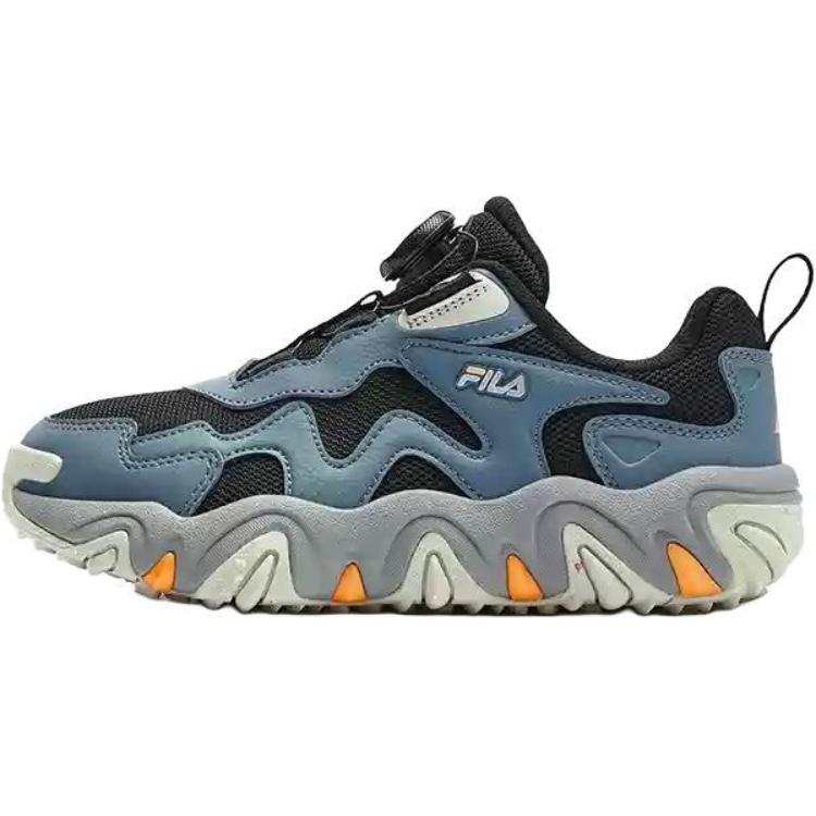 FILA KIDS BOA Slip Resistant Abrasion Resistant Low top Kids' Training Shoes Blue Black Kids'