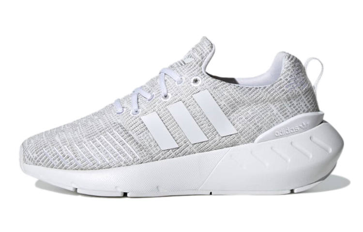 Adidas Originals Swift Run 22 J Mesh Comfortable Abrasion Resistant Low top Kids' Running Shoes Gray Unisex