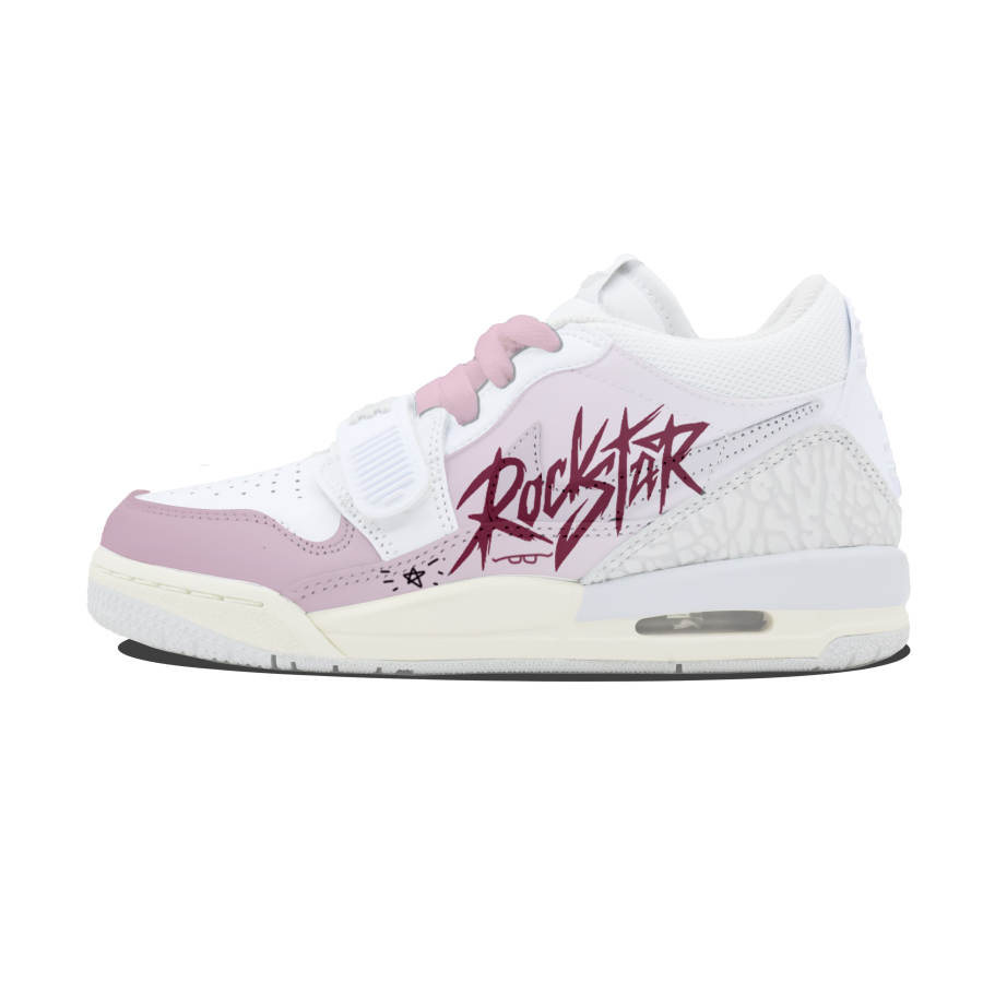 Jordan Jordan Legacy 312 Leather Slip Resistant Anti Kick Cushioning Low top Children's Basketball Shoes White Teenagers