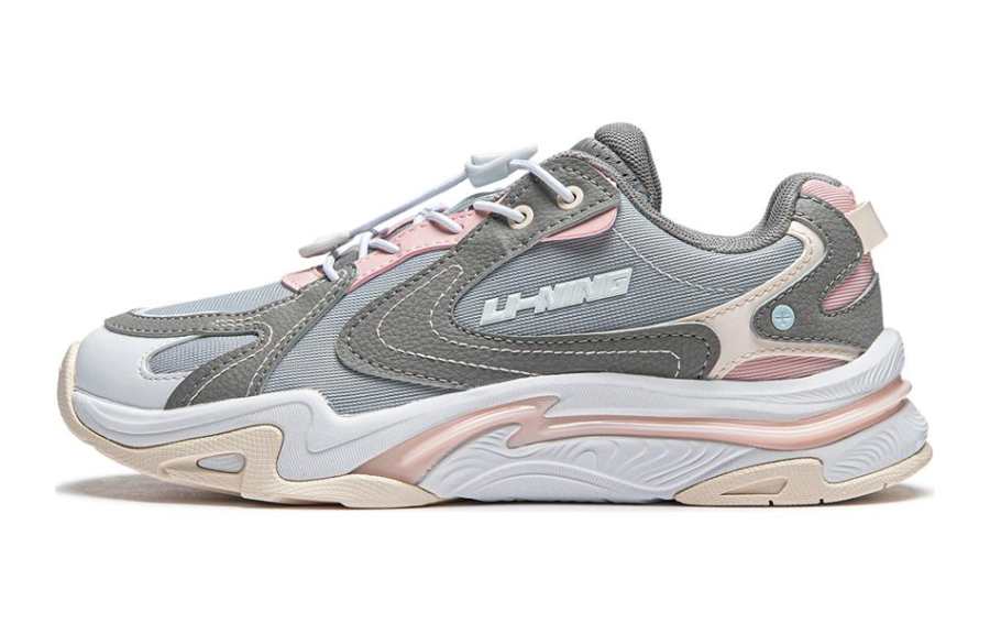 Li-Ning YOUNG Li Ning YOUNG Yunchuan V2 Low top Casual Shoes Gray Pink Teenagers