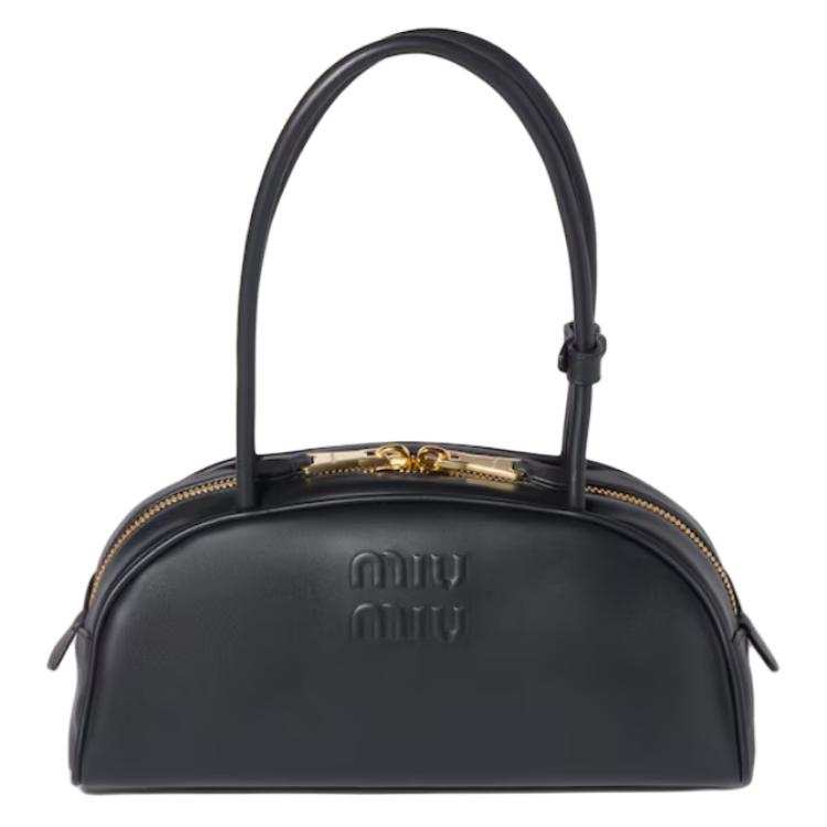 MIU MIU Beau Cow Leather Handbag Women's Black