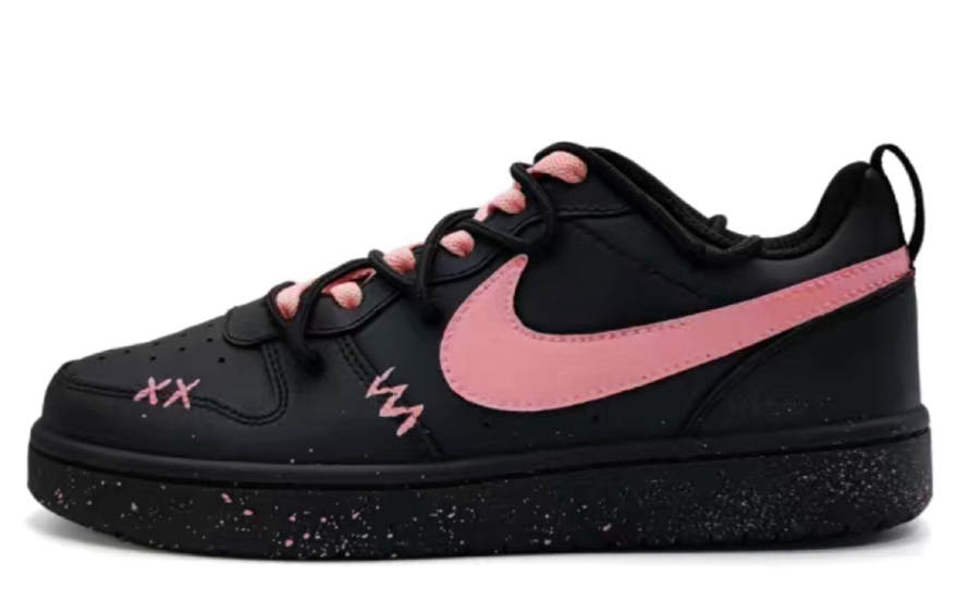 Nike Nike Court Borough Pink Glaze Jade Slip Resistant Low top Skateboard Shoes Black Kids'