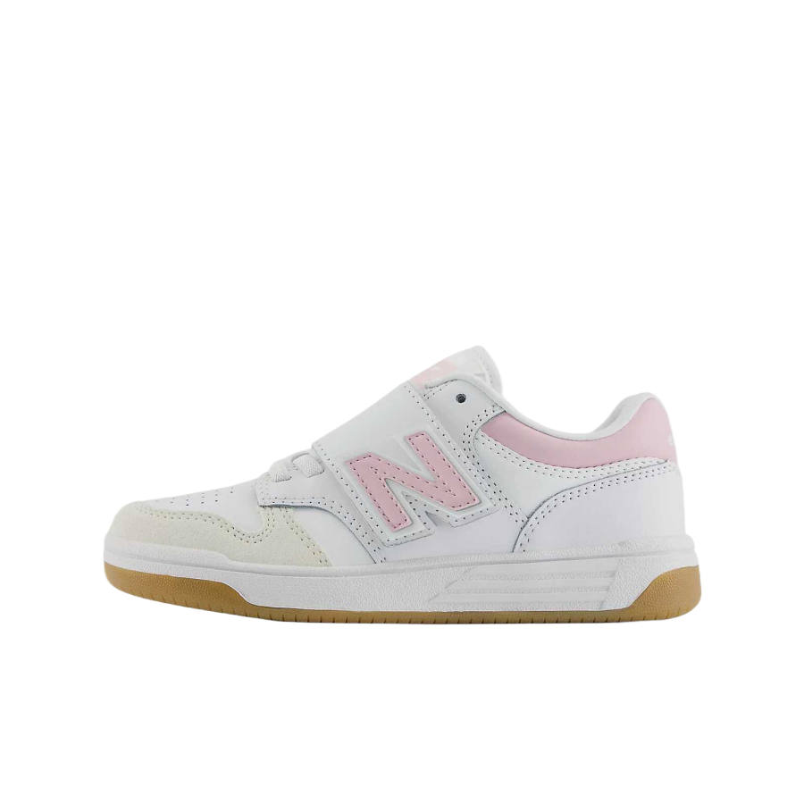 New Balance New Balance NB 480 Synthetic Leather Abrasion Resistant Children's Basketball Shoes White/Pink