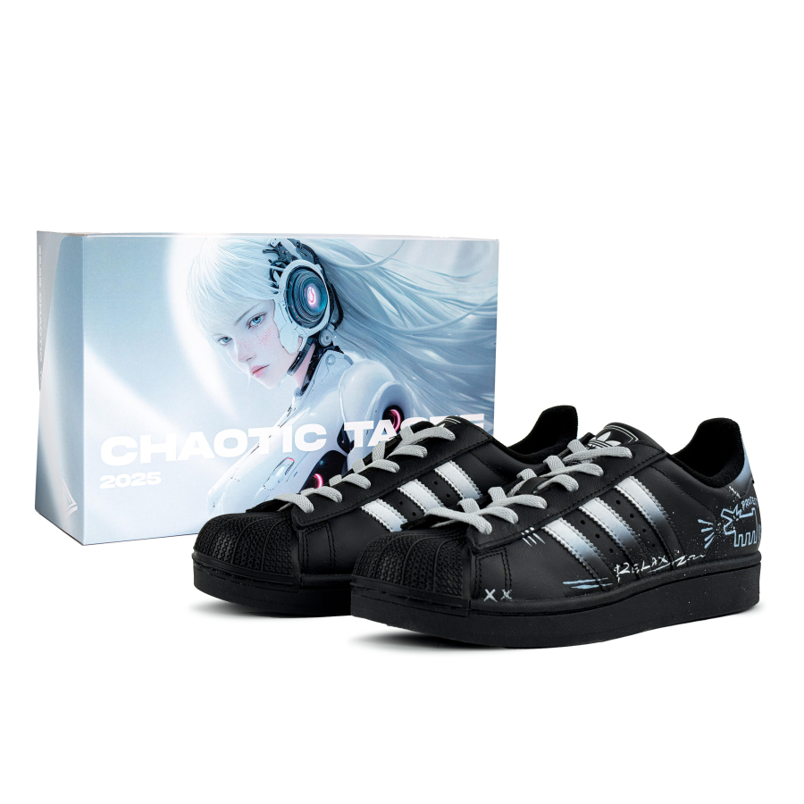 Adidas Originals Superstar 2 Noisy Puppy Abrasion Resistant Abrasion Resistant Low top Kids' Skateboarding Shoes Black
