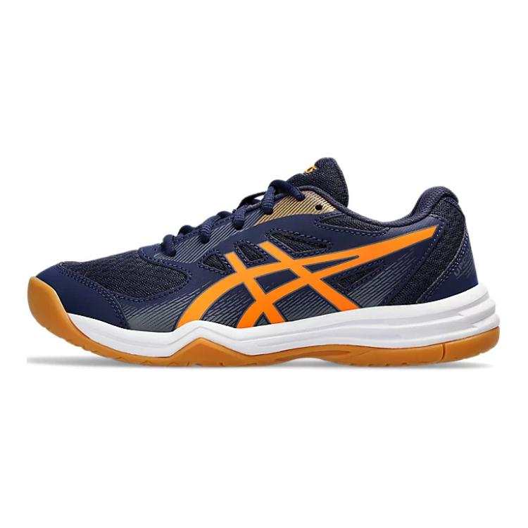 Asics Gel Upcourt 5 Synthetic Leather Abrasion Resistant Abrasion Resistant Low top Kids' Training Shoes Blue Orange