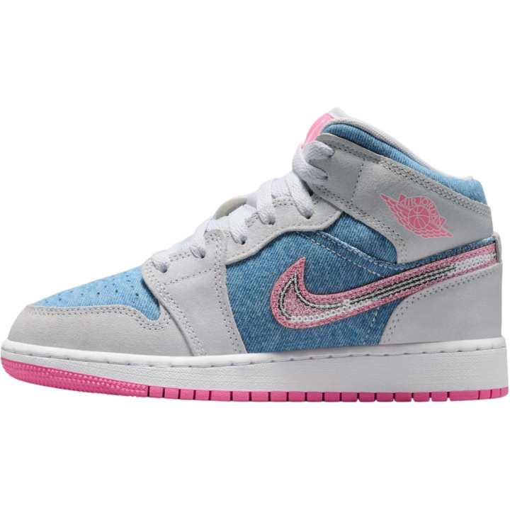Jordan Jordan Air Jordan 1 Mid top Basketball Shoes Blue Pink Unisex
