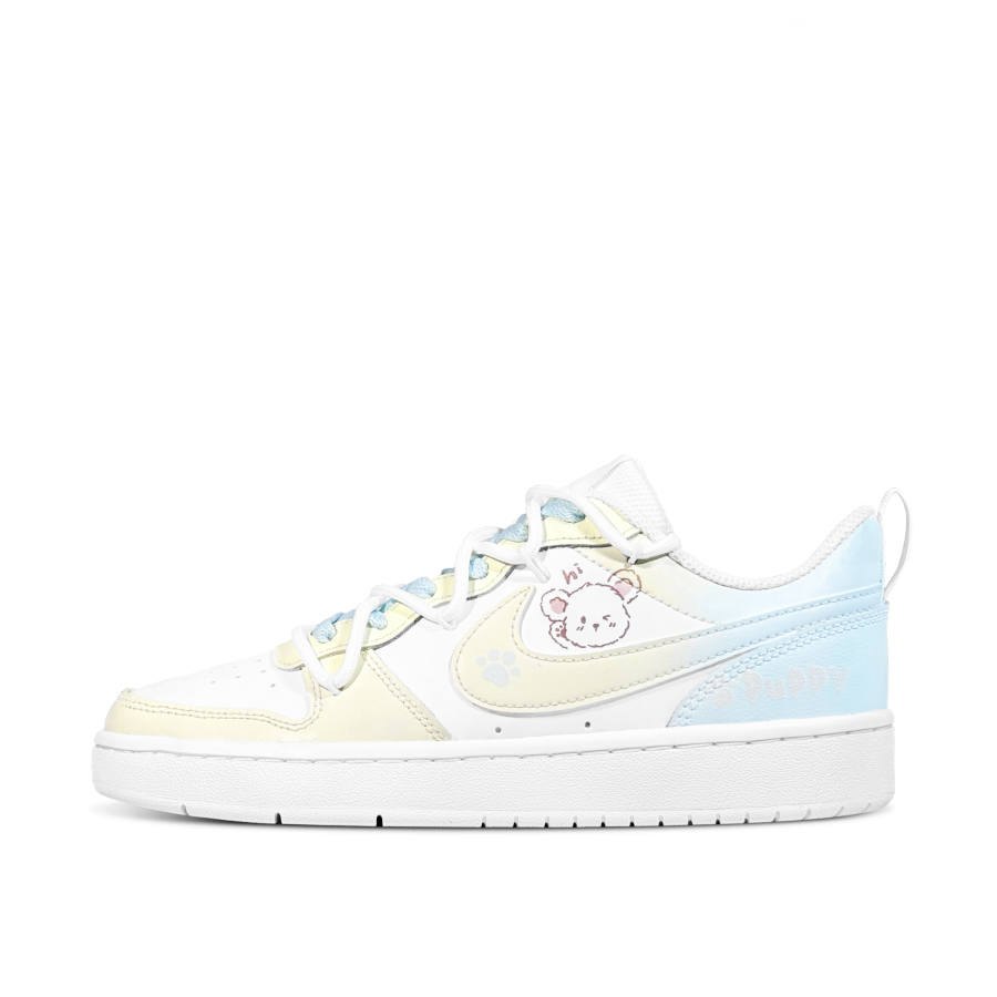 Nike Nike Court Borough Low 2 Low top Kids' Skateboarding Shoes Blue Yellow Teenagers