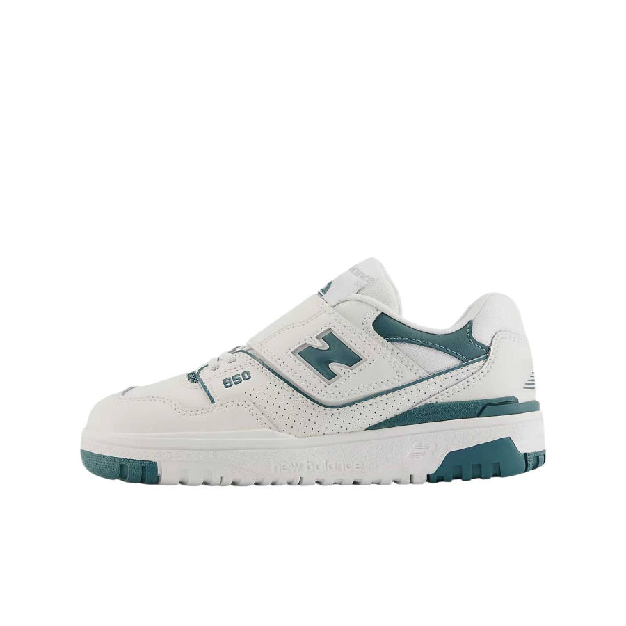 New Balance New Balance NB 550 Synthetic Leather Slip Resistant Abrasion Resistant Low top Children's Basketball Shoes Gray/Green