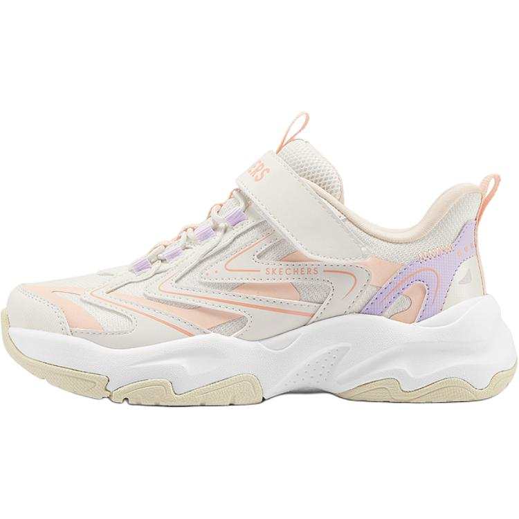 Skechers Kids STREET GIRLS Slip Resistant Cushioning Abrasion Resistant Low top Kids Lifestyle Shoes Peach Pink