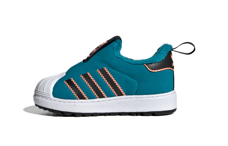Adidas Originals SUPERSTAR Canvas Comfortable Thermal Low top Toddler Shoes Blue Black White Infant And Toddler
