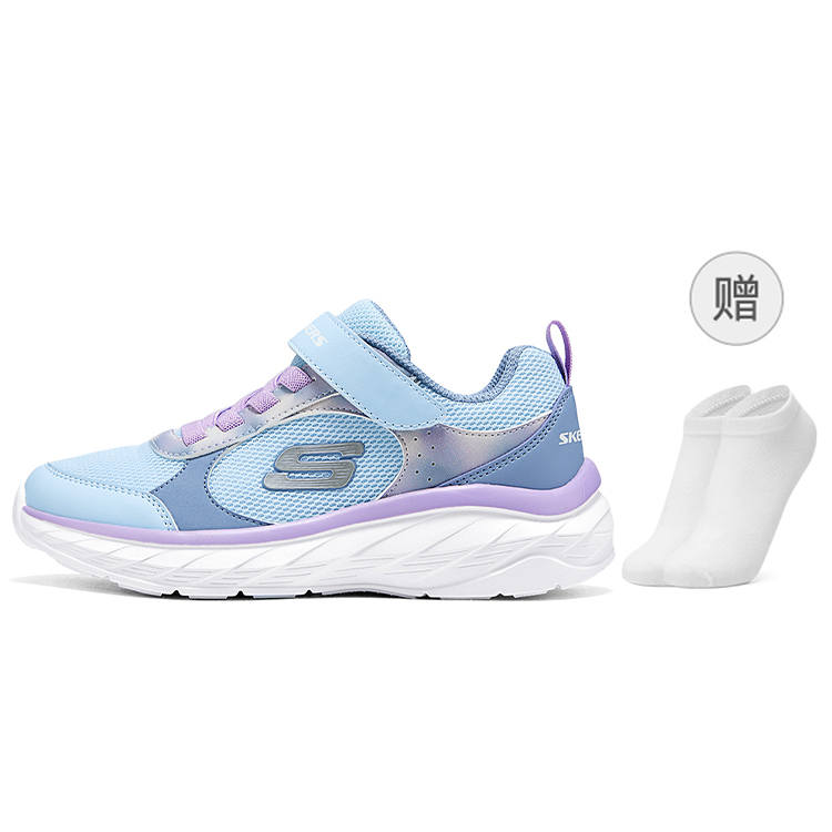 Skechers Kids Slip Resistant, Abrasion Resistant, Lightweight Cushioning Low top Running Shoes Light Blue Kids'