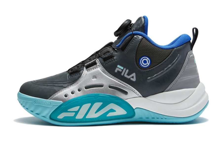 FILA KIDS Cushioning Low top Children's Basketball Shoes Gray Green