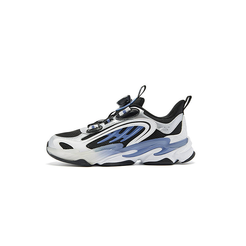 QIAODAN x SHANHAIJING Synthetic Leather, Textile Low top Running Shoes Black/Songtian Blue Teenagers
