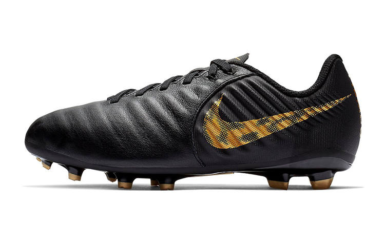 Nike Nike Tiempo Legend 7 Academy FG Slip-Resistant Cushioning Wear-Resistant Low-Top Kids' Soccer Shoes Black Gold Kids'