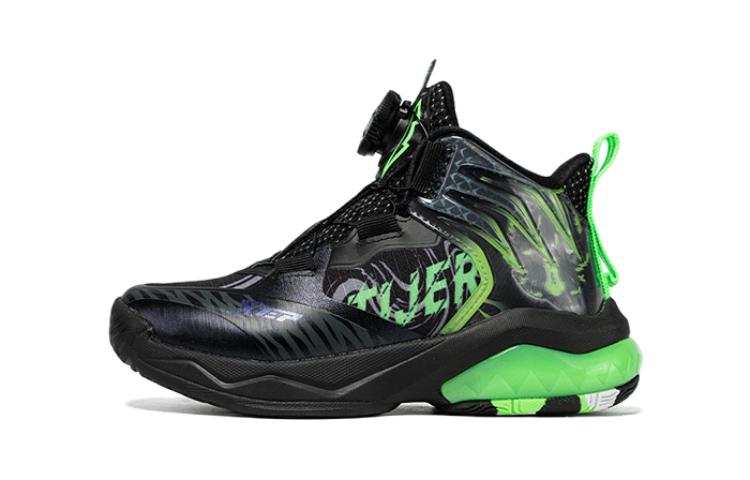 XTEP Cushioning Kids Lifestyle Shoes Black Green Children Aged 3 7 Years Old