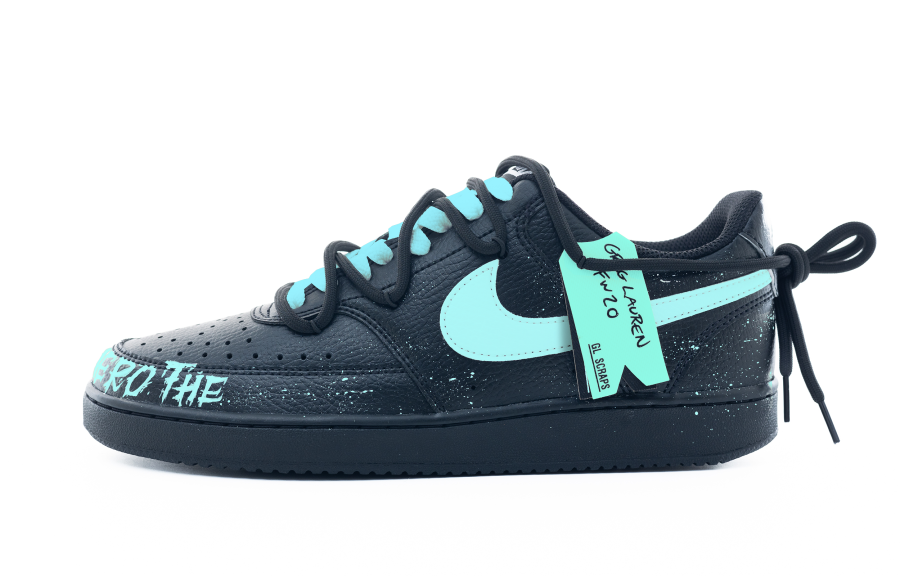 Nike Nike Court Vision 1 Blue Tone Street Abrasion Resistant Low top Skateboard Shoes Men's Black Blue