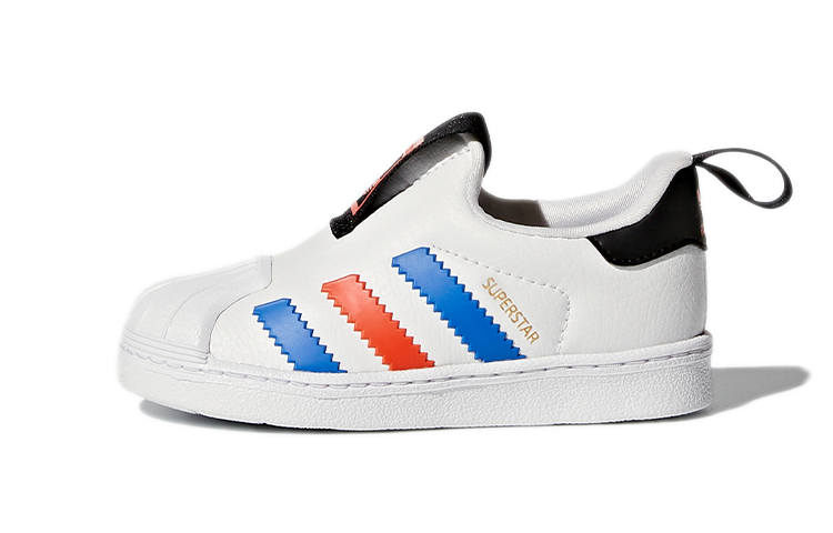 Adidas Originals Superstar Winter 360 L Low top Toddler Shoes White Blue Red Infant And Toddler