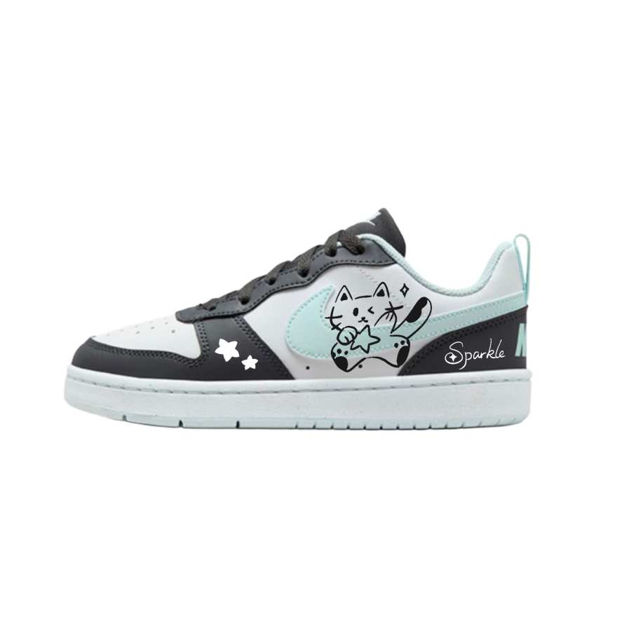 Nike Nike Court Borough Slip Resistant Abrasion Resistant Low top Kids' Skateboarding Shoes Black Teenagers