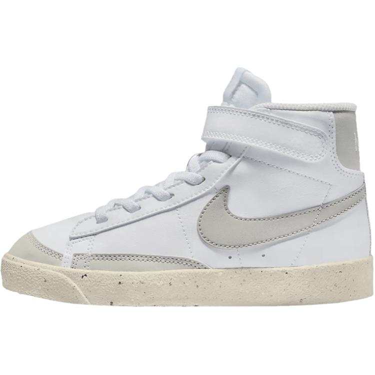 Nike Nike Blazer Mid 77 Abrasion Resistant High top Kids' Skateboarding Shoes White Rice Gray Kids'