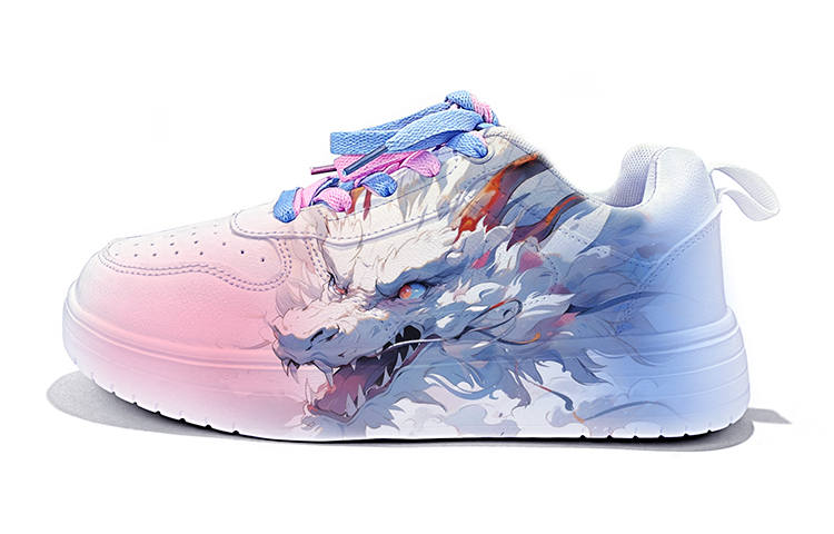 ZUOLENGCHAN Chinoiserie Synthetic Leather Wear resistant And Lightweight Low top Skateboard Shoes Unisex