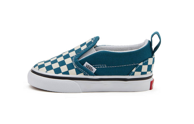 Vans Slip on Low top Toddler Shoes Blue White Checkerboard Infant And Toddler