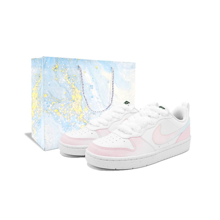 Nike Nike Court Borough Fresh Look Forest 2 Synthetic Leather Slip Resistant Abrasion Resistant Low top
