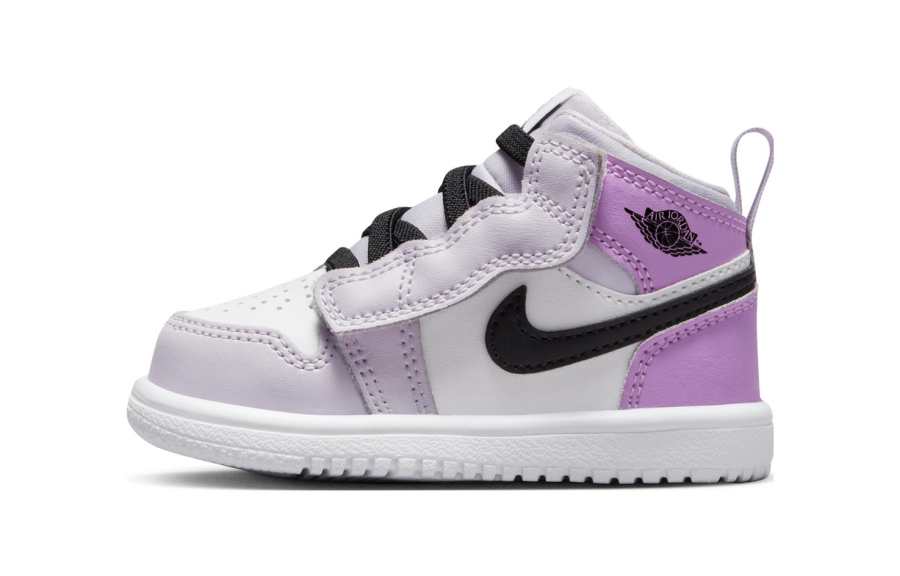 Jordan Jordan Air Jordan 1 Mid TD Lightweight Abrasion Resistant Mid top Toddler Shoes White Purple Infant And Toddler