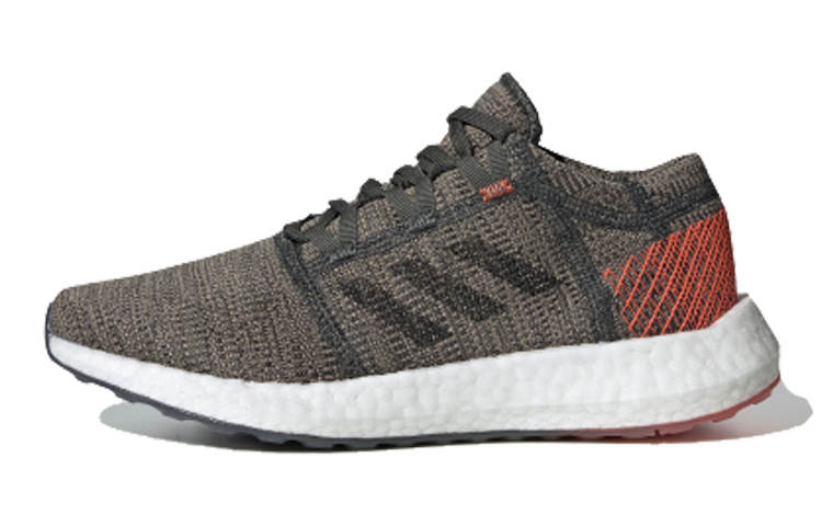 Adidas Adidas Pureboost Go J Sports Slip Resistant Low top Kids' Running Shoes Gray Orange White Teenagers